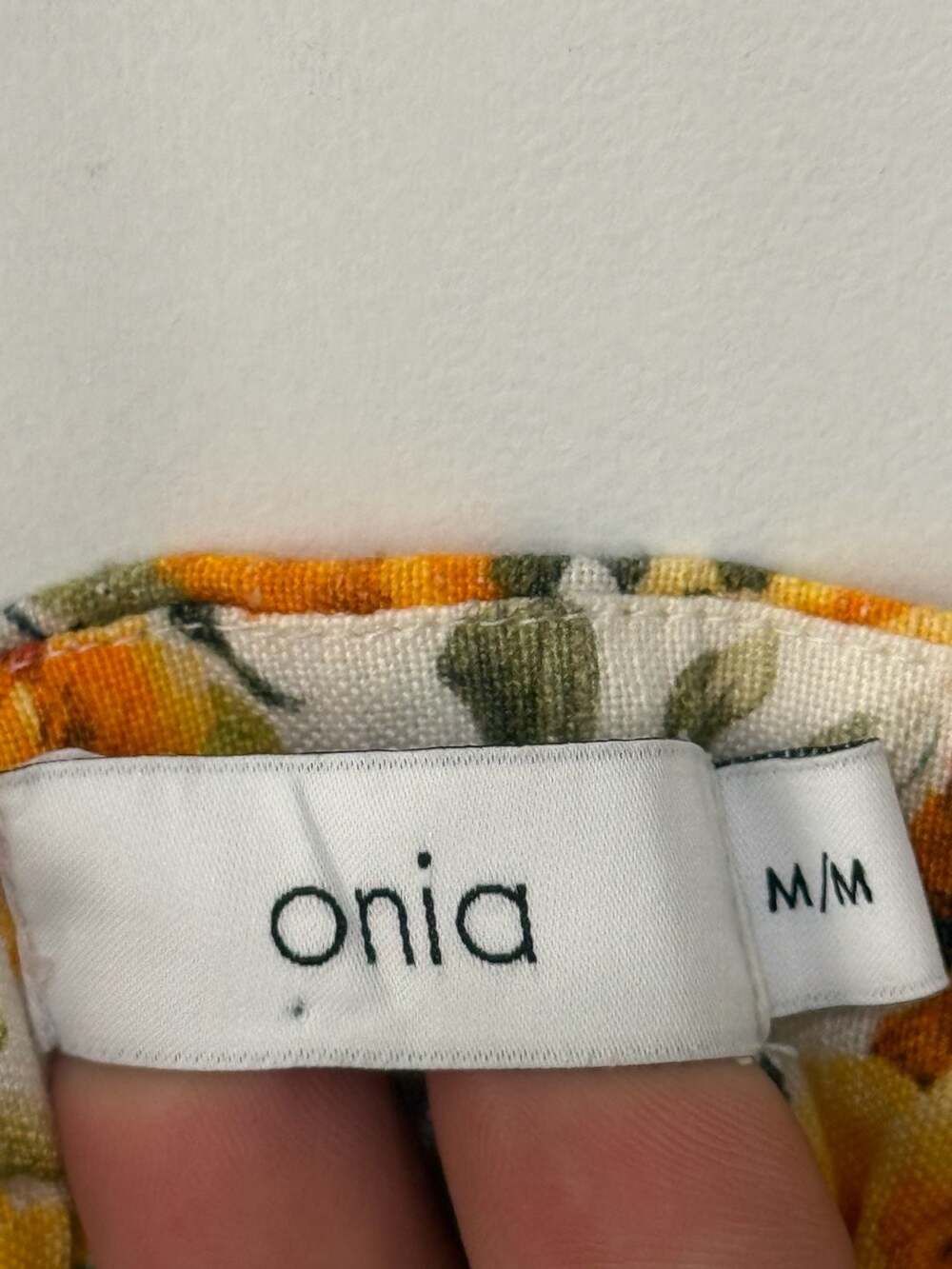 Onia Women's Yellow Orange Floral Print Crop Top Camisole Size M - Picture 5 of 9